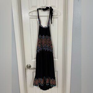 Savanna Jane Brown and Blue Halter Sundress Resort Wear